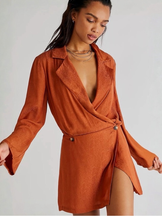 Free People Dresses & Skirts - Free People Simone Dress Cinnaber Size M Boho Cocktail Evening Chic Date Night